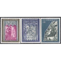 Andorra Francesa 221/23 1972 Pintura de San Juan Caselles MNH Andorra Francesa 221/23 1972 Pintura de San Juan Caselles MNH