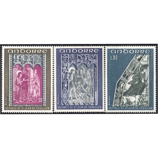 Andorra Francesa 221/23 1972 Pintura de San Juan Caselles MNH