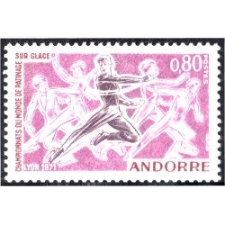 Andorra Francesa 209 1971 Patinaje de hielo MNH Andorra Francesa 209 1971 Patinaje de hielo MNH