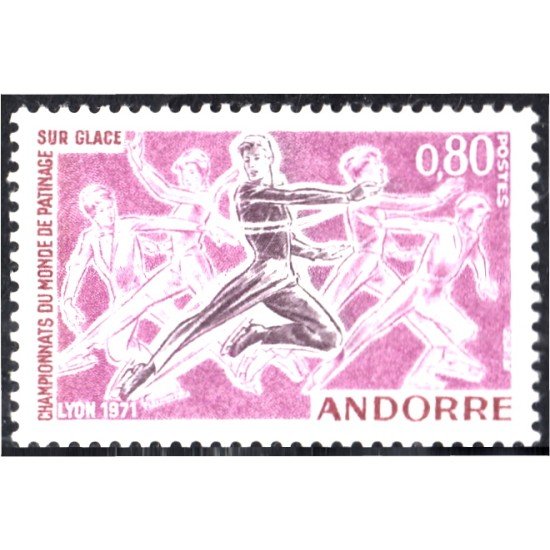 Andorra Francesa 209 1971 Patinaje de hielo MNH
