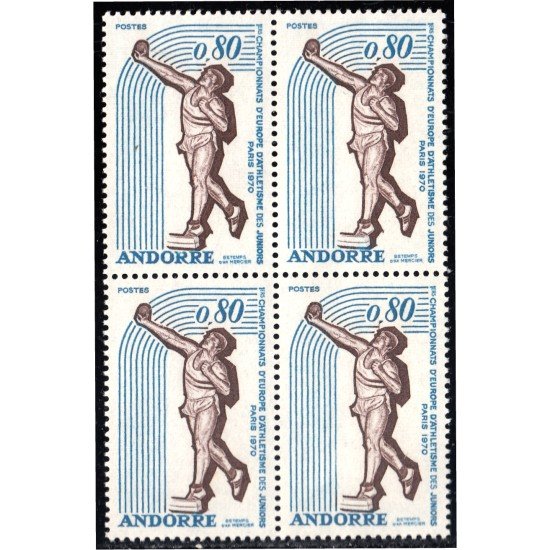 Andorra Francesa 205 Bl.4 1970 Atletismo MNH Andorra Francesa 205 Bl.4 1970 Atletismo MNH