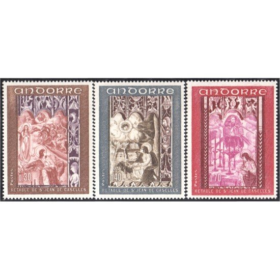 Andorra Francesa 198/00 1969 Pintura de San Juan Caselles MNH Andorra Francesa 198/00 1969 Pintura de San Juan Caselles MNH