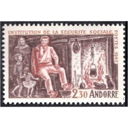 Andorra Francesa 183 1967 Institución de la Seguridad Social MNH Andorra Francesa 183 1967 Institución de la Seguridad Social MNH