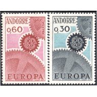 Andorra Francesa 179/80 1967 Europa Cept MNH Andorra Francesa 179/80 1967 Europa Cept MNH