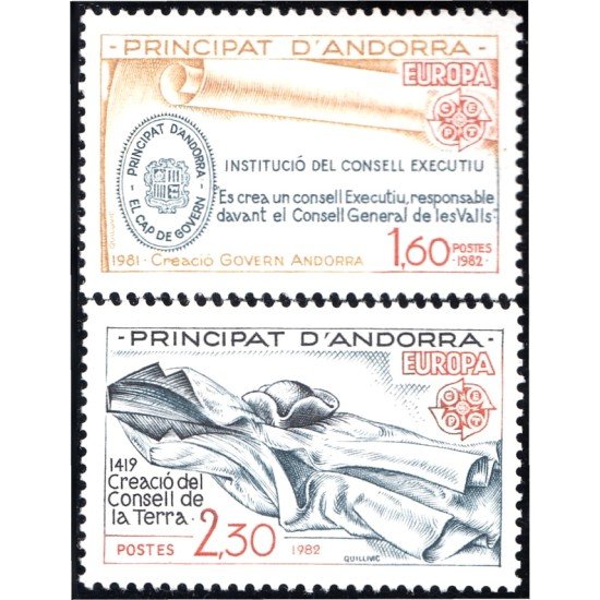 Andorra Francesa 300/01 1982 Europa Creación del consejo de la Tierra MNH