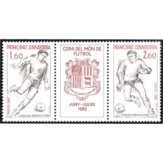 Andorra Francesa 302/02A 1982 Copa del mundo de  Fútbol MNH
