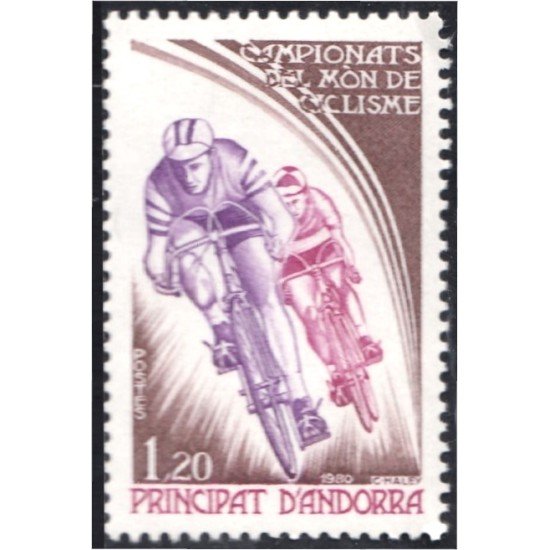 Andorra Francesa 288 1980 Campeonato del mundo de Ciclismo MNH