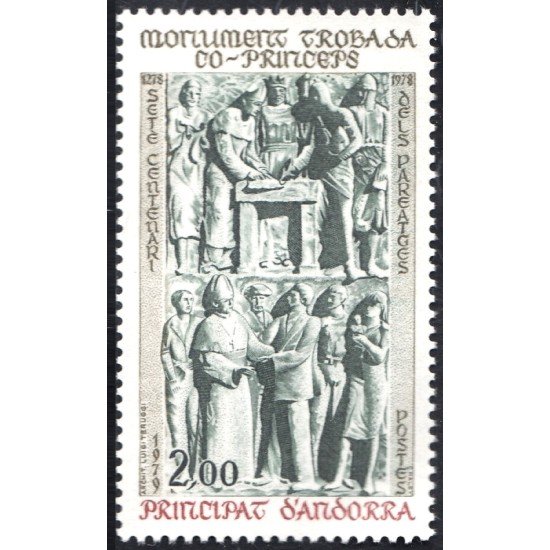Andorra Francesa 280 1979 Monumento Coprincipes MNH Andorra Francesa 280 1979 Monumento Coprincipes MNH