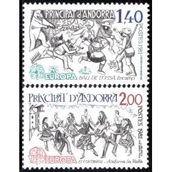 Andorra Francesa 292/93 1981 Danzas tradicionales MNH Andorra Francesa 292/93 1981 Danzas tradicionales MNH