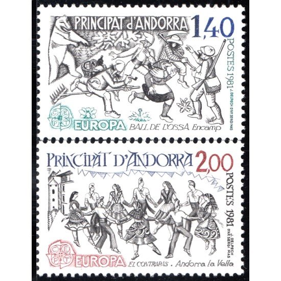 Andorra Francesa 292/93 1981 Danzas tradicionales MNH