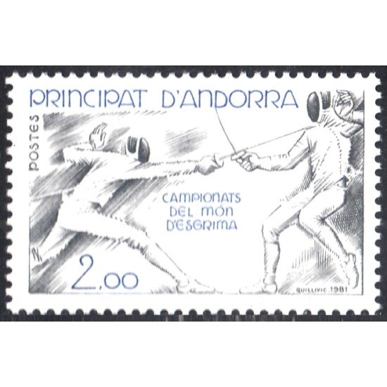 Andorra Francesa 296 1981 Campeonato del mundo de Esgrima MNH