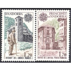 Andorra Francesa 276/77 1979 Edificio Postal Correo Francés MNH