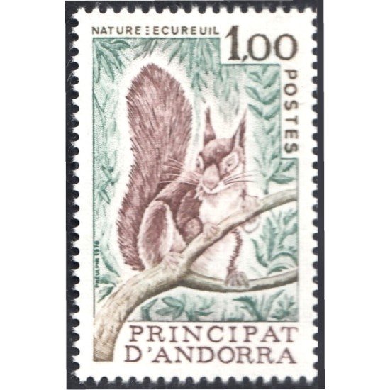 Andorra Francesa 267 1978 Fauna Naturaleza Ardilla MNH Andorra Francesa 267 1978 Fauna Naturaleza Ardilla MNH