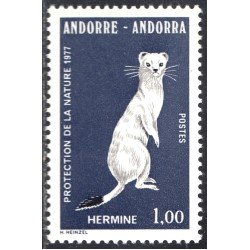 Andorra Francesa 260 1977 Fauna Protección de la naturaleza Armiño MNH Andorra Francesa 260 1977 Fauna Protección de la naturaleza Armiño MNH