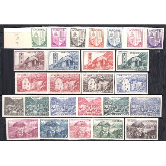 Andorra Francesa 119/37 1948/51 Paisajes retratos escudos MNH Pruebas Sin dentar Andorra Francesa 119/37 1948/51 Paisajes retratos escudos MNH Pruebas Sin dentar