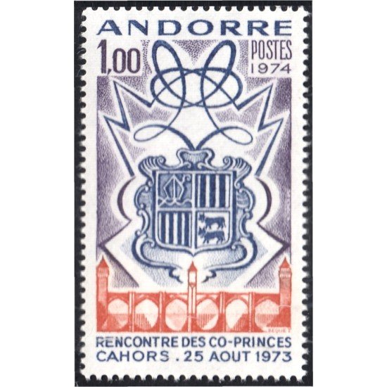Andorra Francesa 239 1974 Escudo MNH