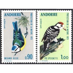 Andorra Francesa 232/33 1973 Aves Pájaros Birds MNH Andorra Francesa 232/33 1973 Aves Pájaros Birds MNH