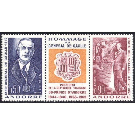 Andorra Francesa 224/25A 1972 General Gaulle MNH Andorra Francesa 224/25A 1972 General Gaulle MNH