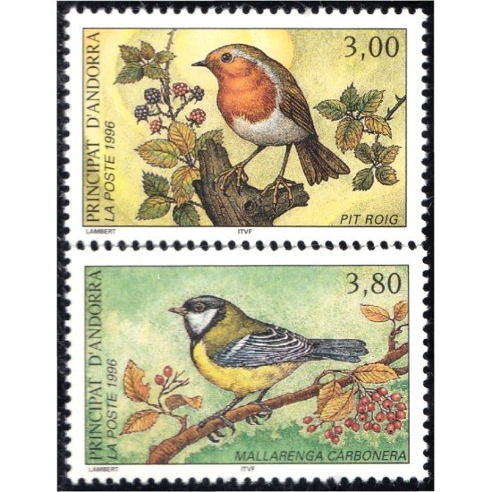 Andorra Francesa 470/71 1996 Fauna Aves Birds MNH Andorra Francesa 470/71 1996 Fauna Aves Birds MNH