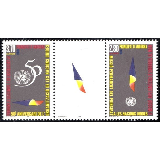 Andorra Francesa 464/65-A 1995 50 Aniversario de las Naciones Unidas MNH Andorra Francesa 464/65-A 1995 50 Aniversario de las Naciones Unidas MNH