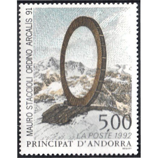 Andorra Francesa 423 1992 Obra Artística de Mauro Staccioli MNH