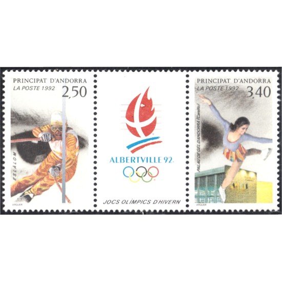 Andorra Francesa 413/14-A 1992 Juegos Olímpicos de Invierno Albertville 92 MNH