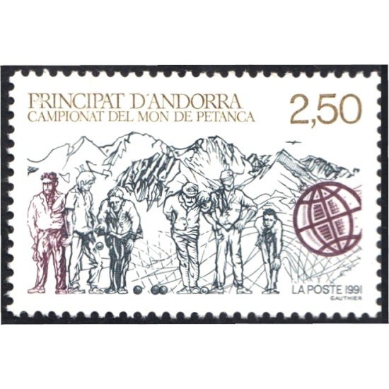 Andorra Francesa 407 1991 Campeonato del mundo de  Petanca MNH