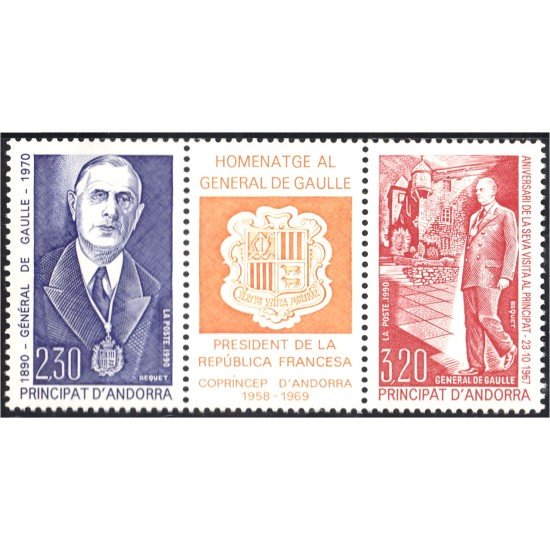Andorra Francesa 398/99-A 1990 General de Gaulle MNH
