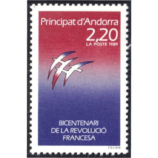 Andorra Francesa 376 1989 Bicentenario de la Revolución Francesa MNH