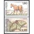 Andorra Francesa 361/62 1987 Fauna Caballo Mariposa MNH