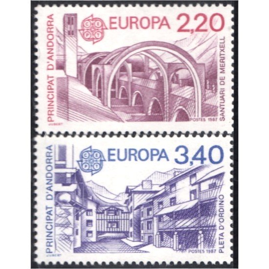 Andorra Francesa 358/59 1987 Santuario de Meritxell MNH Andorra Francesa 358/59 1987 Santuario de Meritxell MNH