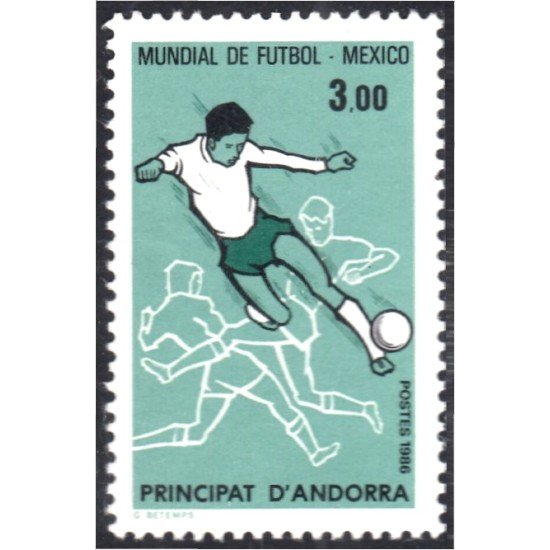 Andorra Francesa 350 1986 Mundial Fútbol México MNH Andorra Francesa 350 1986 Mundial Fútbol México MNH
