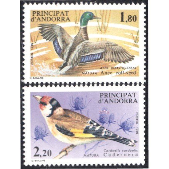 Andorra Francesa 342/43 1985 Pájaros Aves BirdsMNH Andorra Francesa 342/43 1985 Pájaros Aves BirdsMNH