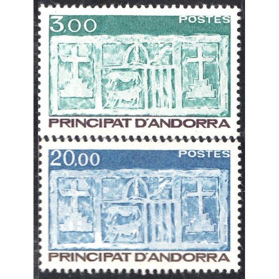 Andorra Francesa 335/36 1984 Escudo primitivo del Valles MNH Andorra Francesa 335/36 1984 Escudo primitivo del Valles MNH