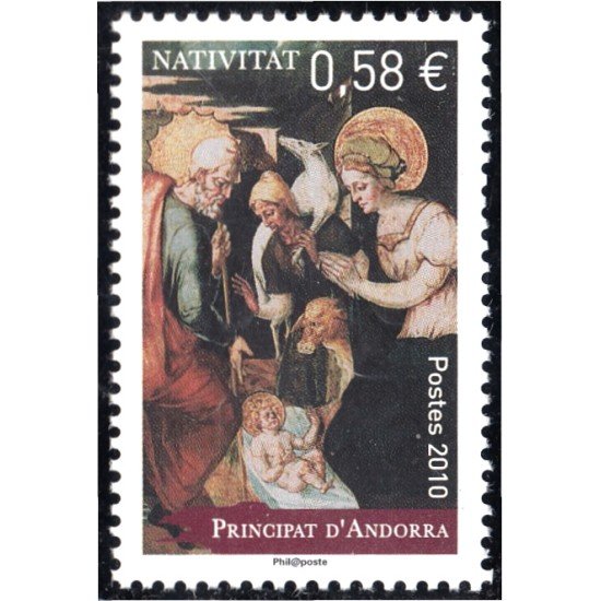 Andorra Francesa 703 2010 Navidad Christmas MNH