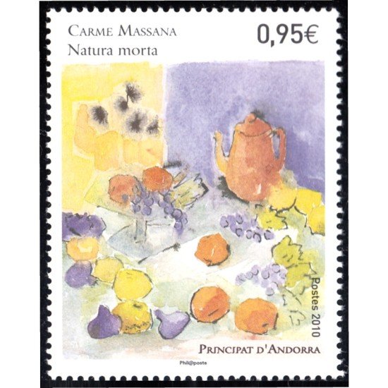 Andorra Francesa 697 2010 Obra de Carmen Massana Naturaleza Muerta  MNH