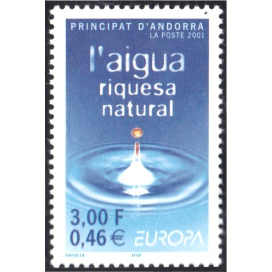 Andorra Francesa 546 2001 Europa Agua riqueza Natural  MNH