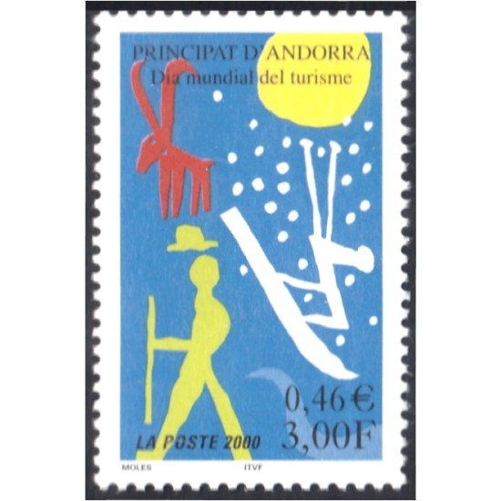 Andorra Francesa 535 2000 Día mundial del Turismo MNH Andorra Francesa 535 2000 Día mundial del Turismo MNH