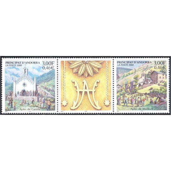 Andorra Francesa 531/32 2000 Fiestas Religiosas Encuentros de Meritxell y Canòlic MNH Andorra Francesa 531/32 2000 Fiestas Religiosas Encuentros de Meritxell y Canòlic MNH