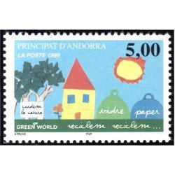Andorra Francesa 513 1999 Reciclaje cuidemos  la naturaleza MNH