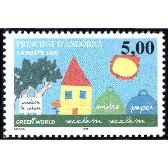 Andorra Francesa 513 1999 Reciclaje cuidemos  la naturaleza MNH