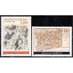 Andorra Francesa 508/09 1998 Mapas de  la Vall de Andorra MNH