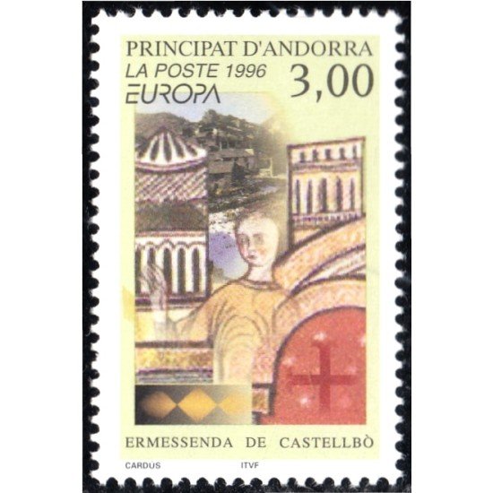 Andorra Francesa 476 1996 Obra artística Ermessenda de Castellbò MNH