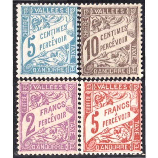 Andorra Francesa 17/20 1938/41 Tipografía MNH Andorra Francesa 17/20 1938/41 Tipografía MNH