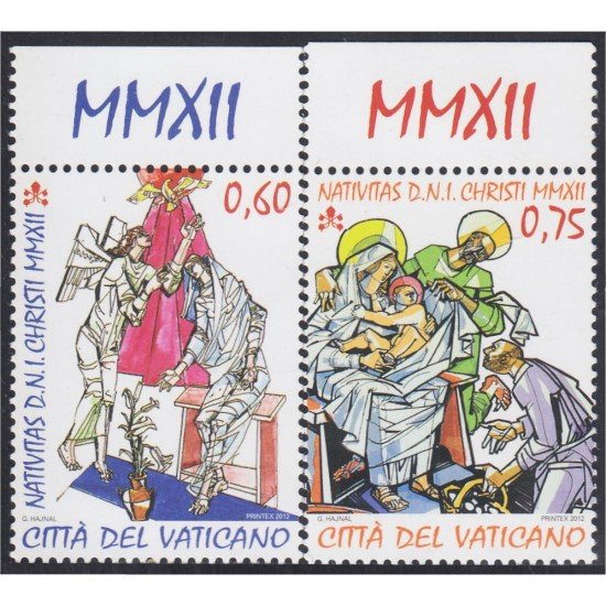 Vaticano 1606/07 2012 Navidad Christmas MNH Vaticano 1606/07 2012 Navidad Christmas MNH