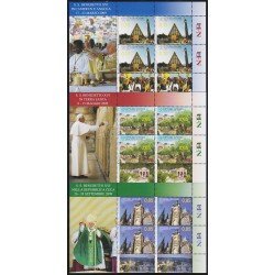 Vaticano 1540/42 2010 Minihojita Viajes de SS Benedicto XVI MNH