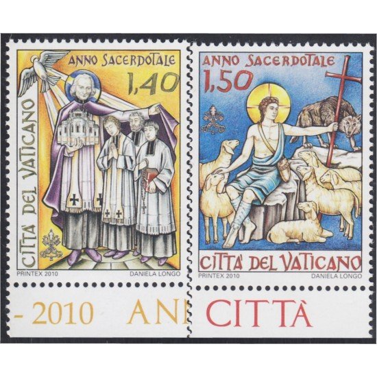 Vaticano 1522/23 2010 Año Sacerdotal MNH Vaticano 1522/23 2010 Año Sacerdotal MNH