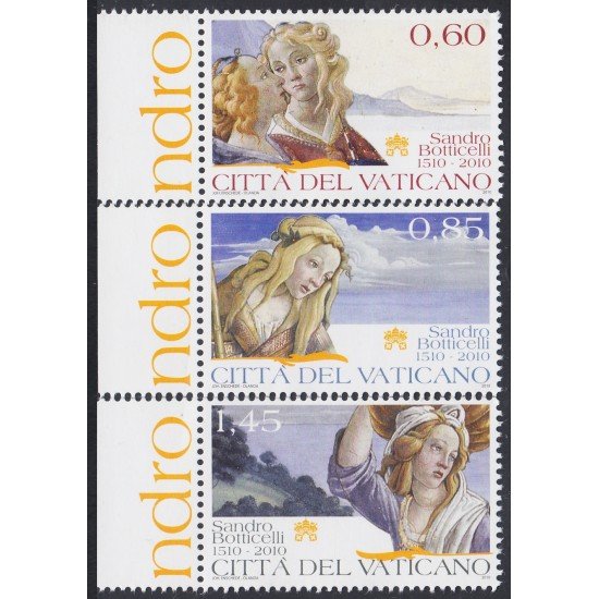 Vaticano 1516/18 2010 Obras del pintor Sandro Botticelli MNH Vaticano 1516/18 2010 Obras del pintor Sandro Botticelli MNH