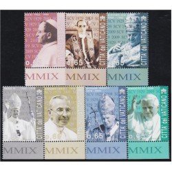Vaticano 1483/89 2009 SS Papas del Vaticano 80 Aniversario de la Ciudad MNH