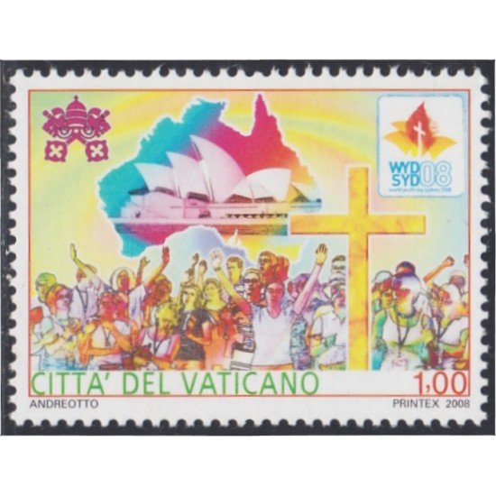 Vaticano 1466 2008 Día mundial de la Juventud MNH Vaticano 1466 2008 Día mundial de la Juventud MNH